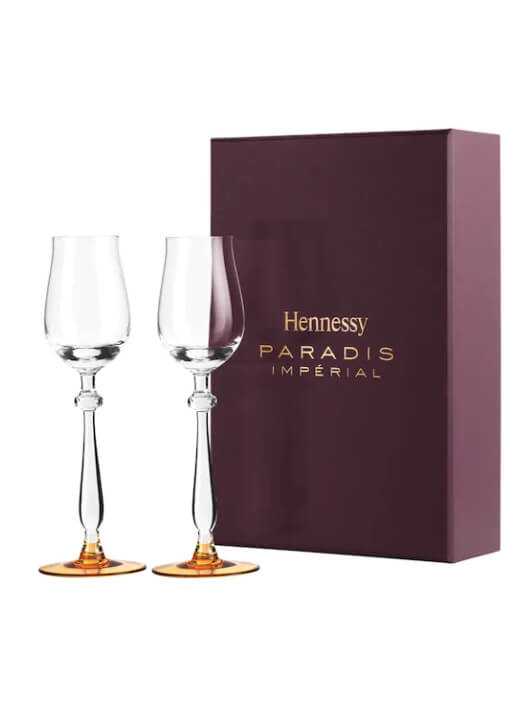 Cognac Hennessy Box mit 2 Cognac-Gläsern