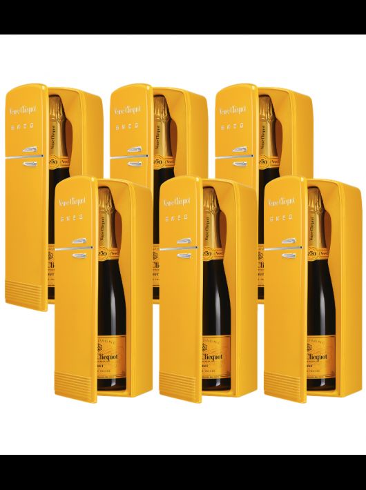 Veuve Clicquot Métal Giftbox SMEG Yellow card brut - 6x75 cl