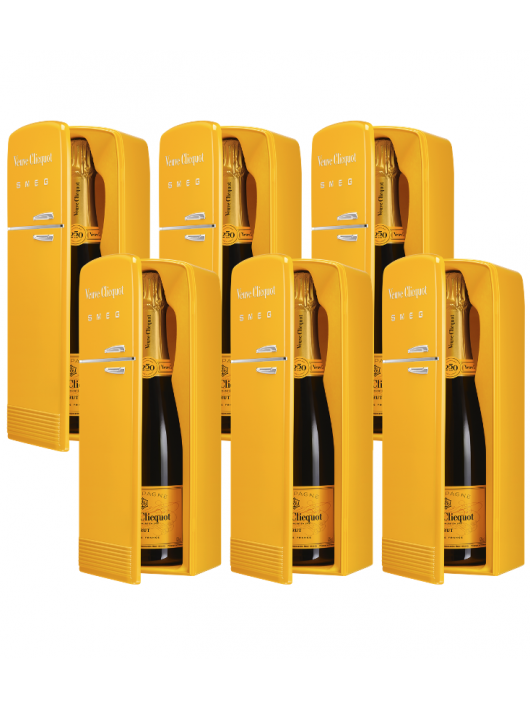 Veuve Clicquot Métal Giftbox SMEG Yellow card brut - 6x75 cl