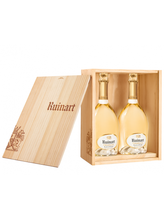 Ruinart HOLZKISTE MIT DEM DUO Blanc de blancs - 2 x 75 cl