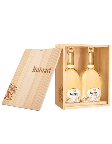 Ruinart HOLZKISTE MIT DEM DUO Blanc de blancs - 2 x 75 cl