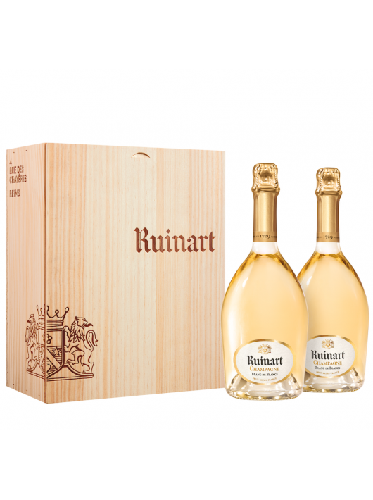 Ruinart HOLZKISTE MIT DEM DUO Blanc de blancs - 2 x 75 cl