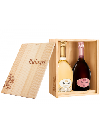Ruinart HOLZKISTE MIT DEM DUO Rosé & Blanc de blancs - 75 cl