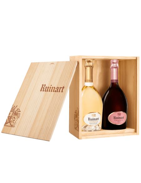 Ruinart HOLZKISTE MIT DEM DUO Rosé & Blanc de blancs - 75 cl