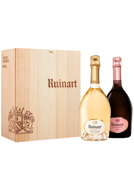 Ruinart WOODEN BOX DUO BOTTLES Rosé & Blanc de blancs - 75 cl