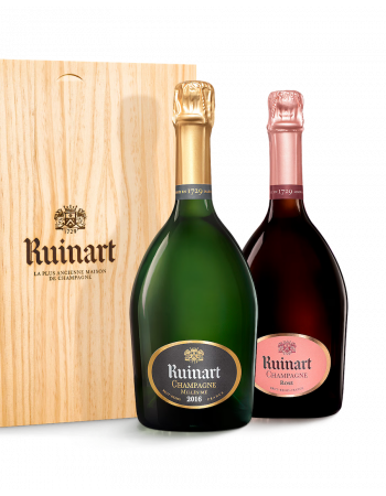 Ruinart HOLZKISTE MIT DEM DUO Vintage 2016 & Rosé - 2 x 75 cl 2