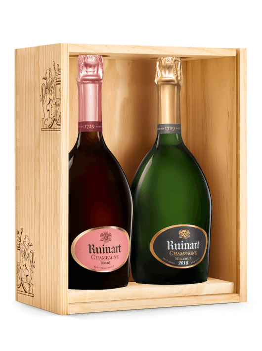 Ruinart CAISSE BOIS DUO Vintage 2016 Brut & Rosé - 2 x 75 cl