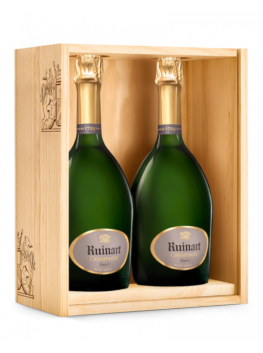 Ruinart HOLZKISTE MIT DEM DUO "R" Brut - 2 x 75 cl