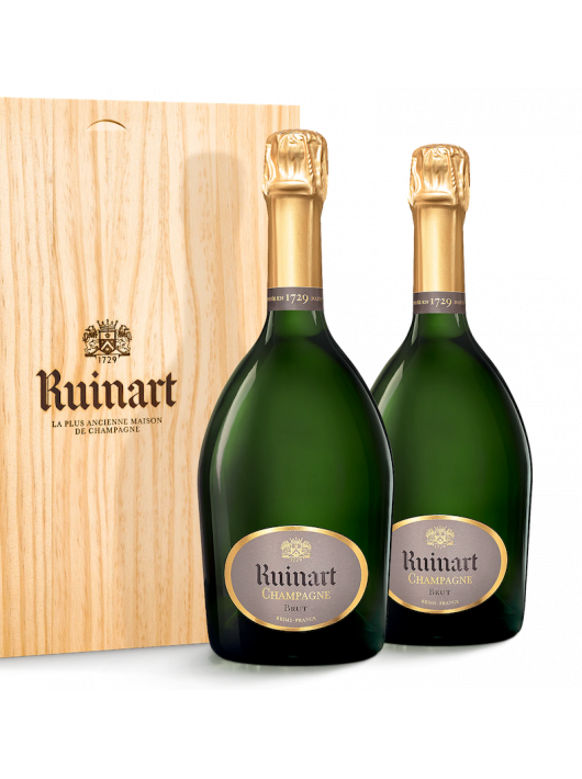 Ruinart HOLZKISTE MIT DEM DUO "R" Brut - 2 x 75 cl
