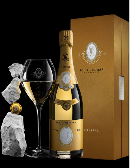 Cristal Louis Roederer SET 2 GLASSES + 1 GIFTBOX VINTAGE 2015 blanc - 75 cl