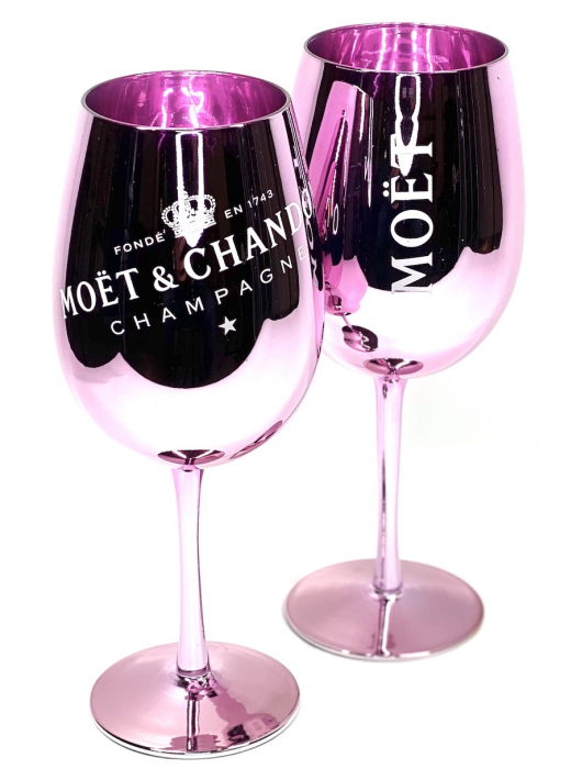 Moët & Chandon Set of 2 Pink Ceramic Glasses + Rosé Impérial - 1 x 75 CL