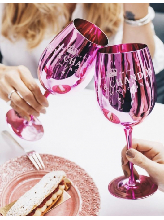 Moët & Chandon Set of 2 Pink Ceramic Glasses + Rosé Impérial - 1 x 75 CL