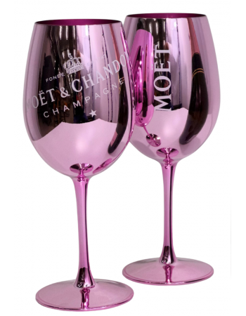Moët & Chandon 2 Pink Ceramic Glasses