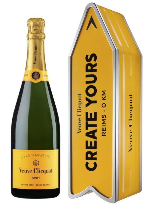 Veuve Clicquot Personalised "ARROW" Metal Giftbox Yellow Label Brut - 75 cl