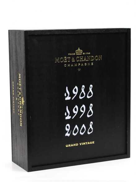 Moët & Chandon 3 bouteilles Grand Vintage 1988, 1998 & 2008 - 3 x 75 cl