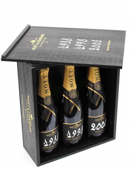Moët & Chandon 3 bouteilles Grand Vintage 1988, 1998 & 2008 - 3 x 75 cl