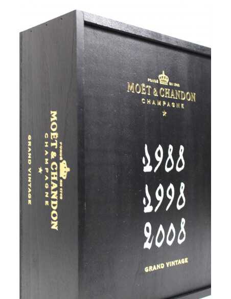 Moët & Chandon 3 bouteilles Grand Vintage 1988, 1998 & 2008 - 3 x 75 cl