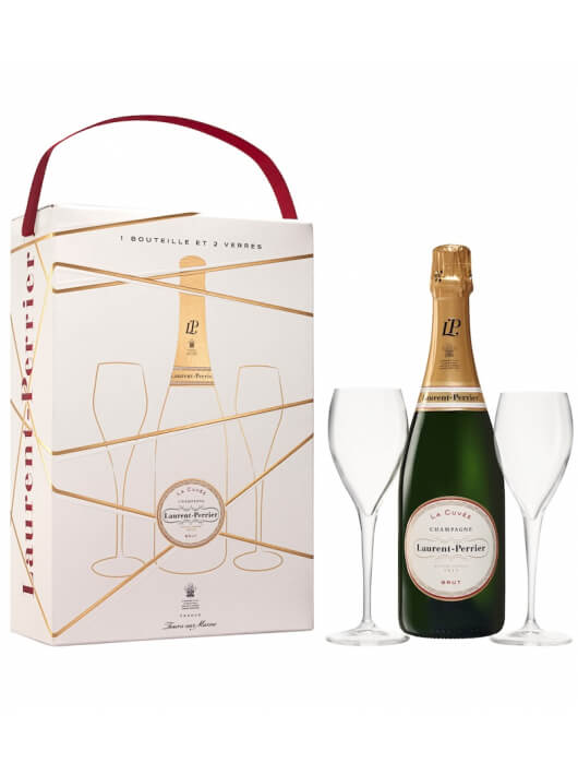 Laurent-Perrier La Cuvée Brut & 2 Verres, Limited Edition Giftbox - 75 cl