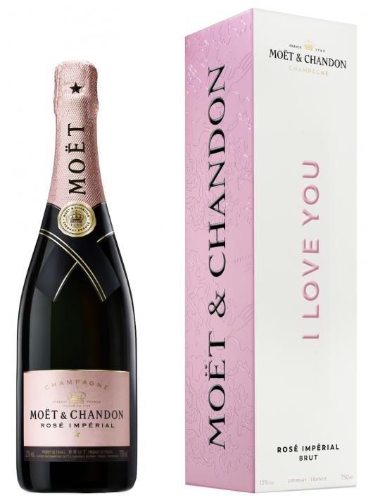 Moët & Chandon Set "I LOVE YOU" Rosé & Brut - 2 x 75 CL