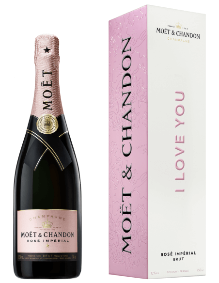 Moët & Chandon Set "I LOVE YOU" Rosé & Brut - 2 x 75 CL