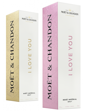 Moët & Chandon Set "I LOVE YOU" Rosé & Brut - 2 x 75 CL