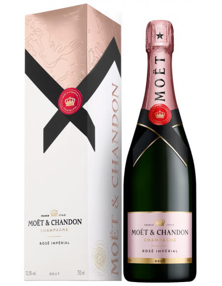 Moët & Chandon Set of 2 Pink Ceramic Glasses + Rosé Impérial - 1 x 75 CL