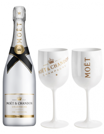 Moët & Chandon Set 2 verres acryliques blancs + 1 Ice Impérial Brut - 75 CL