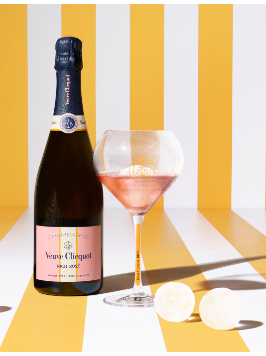 Veuve Clicquot Set 2 Glasses & Rich rosé ice - 75 cl