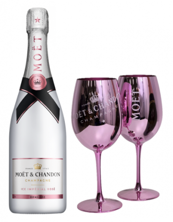 Moët & Chandon SET 2 Keramikgläser rosa + 1 ICE IMPÉRIAL ROSÉ - 75 CL