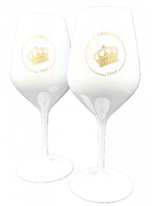 Moët & Chandon 2 Weiße Acrylgläser