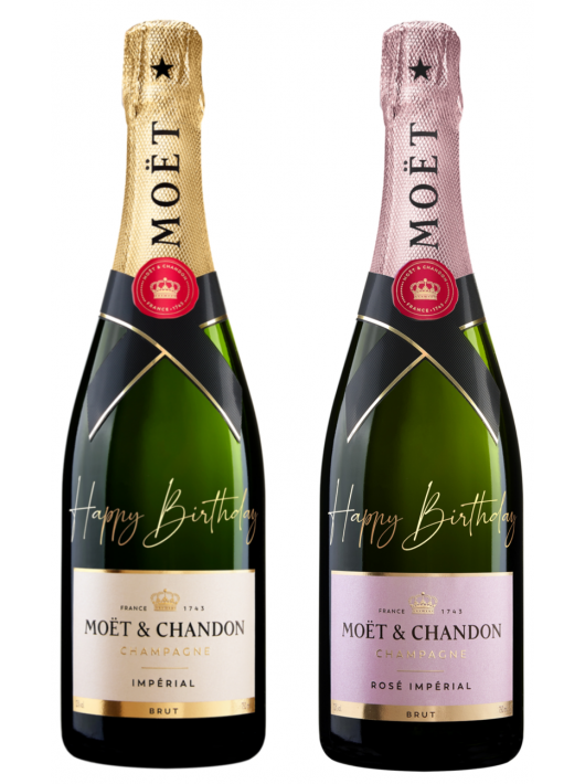 Moët & Chandon DUO "Happy Birthday" rosé & brut - 2 x 75 cl