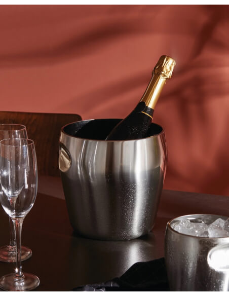 ALESSI Ice Bucket 1 Bottle Stainless Steel 18/10 Brilliant