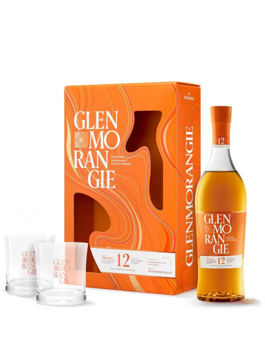 Whisky Glenmorangie Set 2 Tumblers & Original 12 years - 40% - 70 CL
