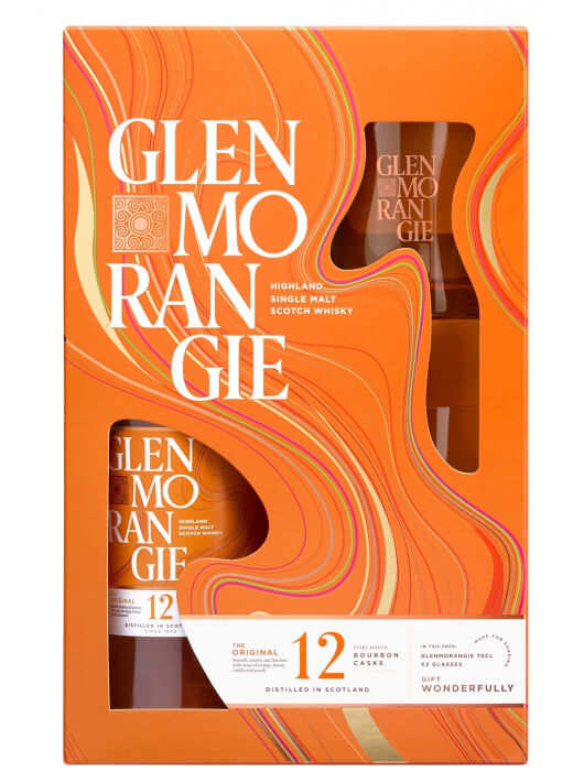 Whisky Glenmorangie Set 2 Tumblers & Original 12 years - 40% - 70 CL