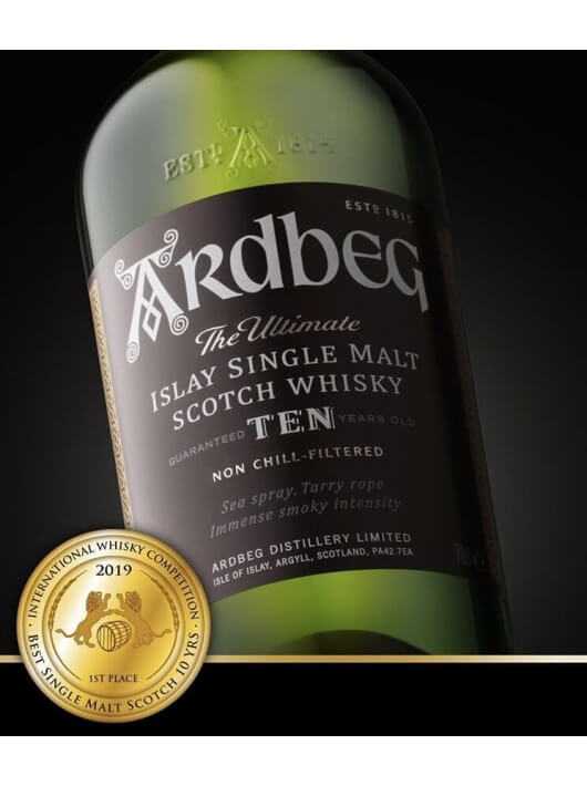 Whisky Ardbeg Set 2 Tumblers & 10 YEARS OLD ISLAY SINGLE MALT - 46% - 70 CL