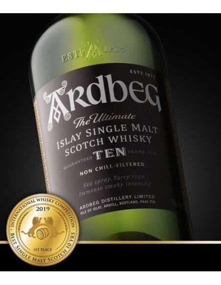 Whisky Ardbeg Set 2 Tumblers & 10 YEARS OLD ISLAY SINGLE MALT - 46% - 70 CL