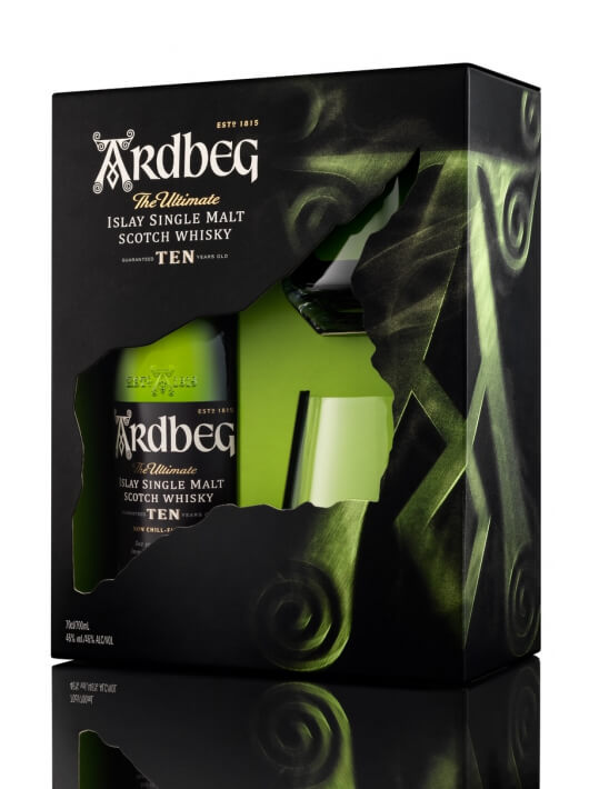Whisky Ardbeg Set 2 Tumblers & 10 YEARS OLD ISLAY SINGLE MALT - 46% - 70 CL