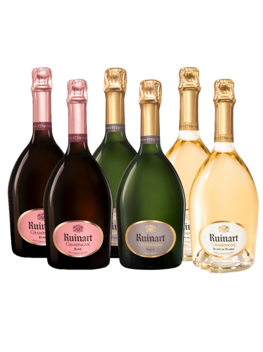 Ruinart Set 2 Blanc de blancs & 2 Brut & 2 Rosé - 6 x 75 cl