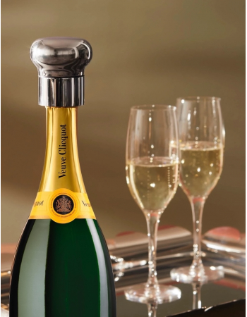 Veuve Clicquot Set 3 Magnum Carte Jaune + 4 Gläser + 1 Bottle STOP ALESSI - 3 x 150 cl