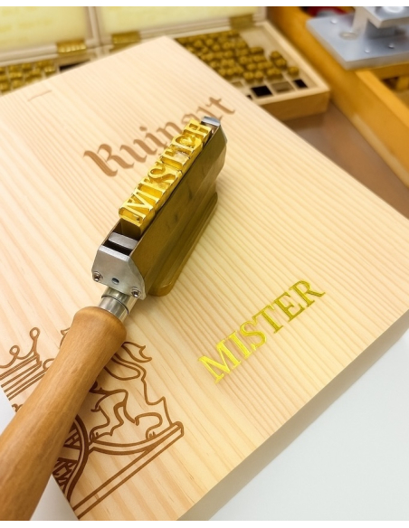 Ruinart DUO BRUT WOODEN BOX customisable with gold letters - 2 x 75 cl