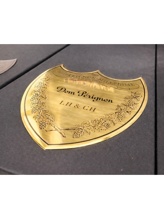 Dom Pérignon Vintage 2015 Personalisierte Giftbox mit Gravur auf Metallschild - 75 cl