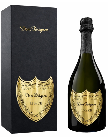 Dom Pérignon Vintage 2015 Giftbox & personalisierte Flasche mit Gravur auf Metallschild - 75 cl
