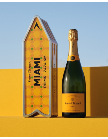 Veuve Clicquot Personalised "ARROW" Metal Giftbox Hands Pattern Yellow Label - 75 cl 2