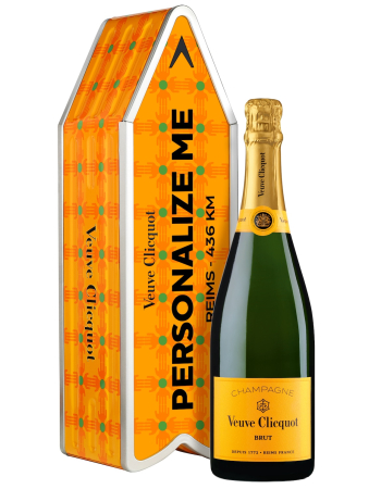 Veuve Clicquot Métal Giftbox "ARROW" with Hands Pattern Yellow Label - 75 cl