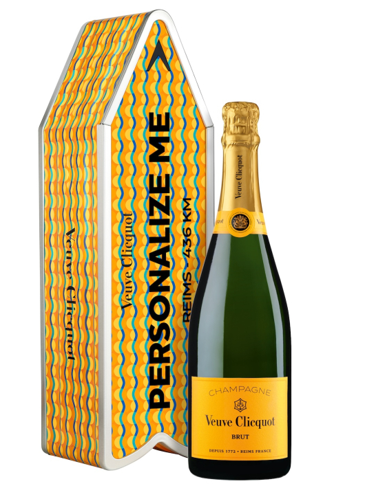 Veuve Clicquot Métal Giftbox "ARROW" with Sun Pattern Yellow Label - 75 cl