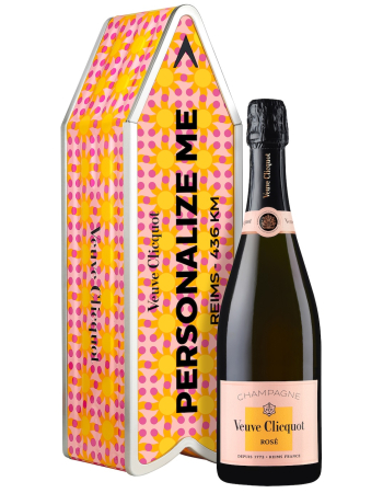Veuve Clicquot Personalised "ARROW" Metal Giftbox Sun Pattern Rosé - 75 cl
