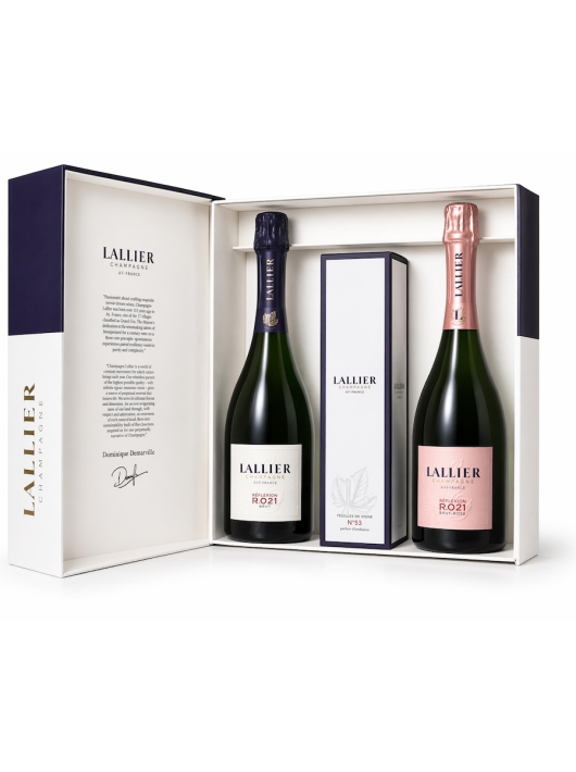 LALLIER CHAMPAGNE Giftset KUKUI & DUO Rosé & Brut Réflexion R.021 - 75cl