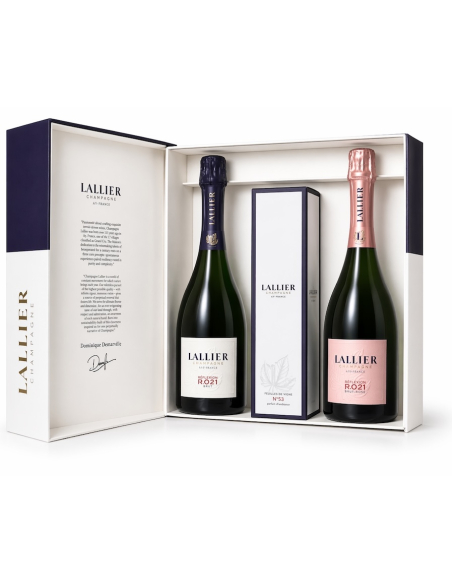 LALLIER CHAMPAGNE Giftset KUKUI & DUO Rosé & Brut Réflexion R.021 - 75cl