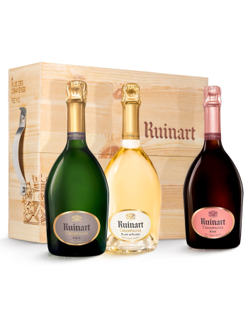 Ruinart HOLZKISTE MIT DEM TRIO Blanc, Rosé, Brut - 3 x 75 cl