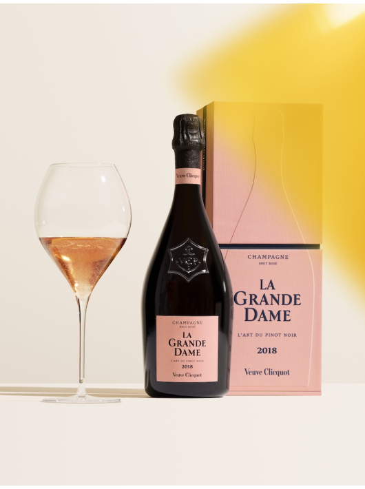 Veuve Clicquot Set 2 Gläser & La Grande Dame Rosé Vintage 2018 - 75 cl